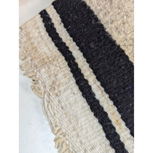 Mexican Handwoven Wool Wall Hanging With Tribal Design - 19" x 13" - Picture 2 of 5